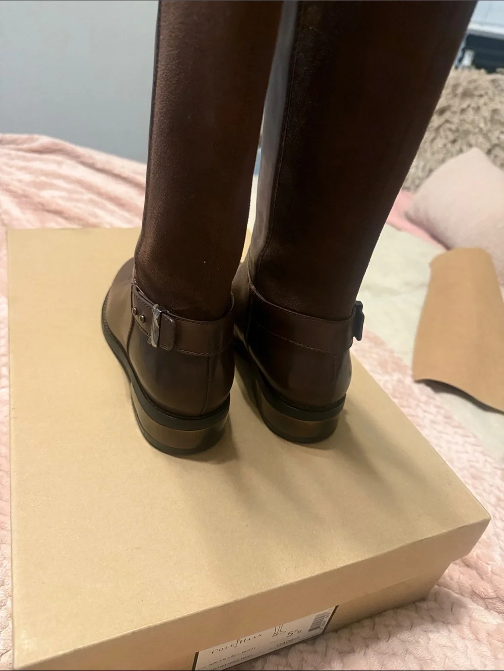 Cole Haan Dark Brown Leather Over-the-Knee Riding Boots